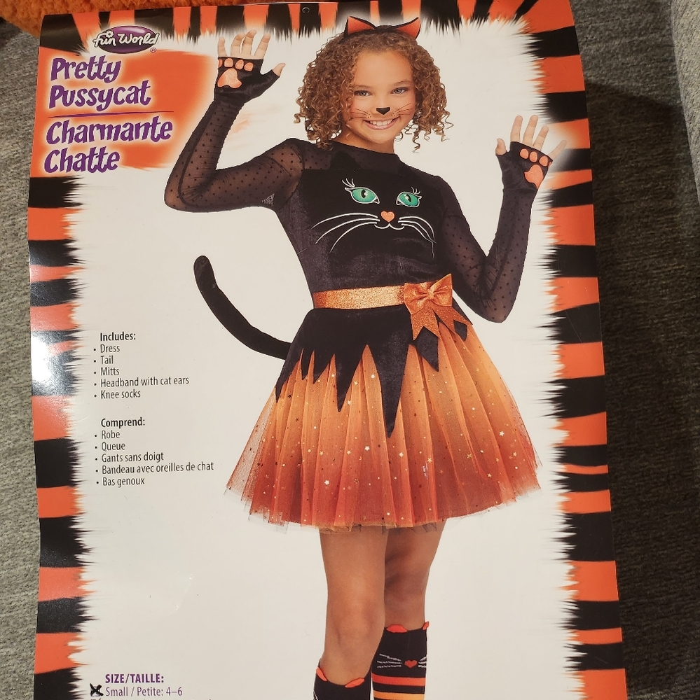 Girls cat Halloween Costume 4-6